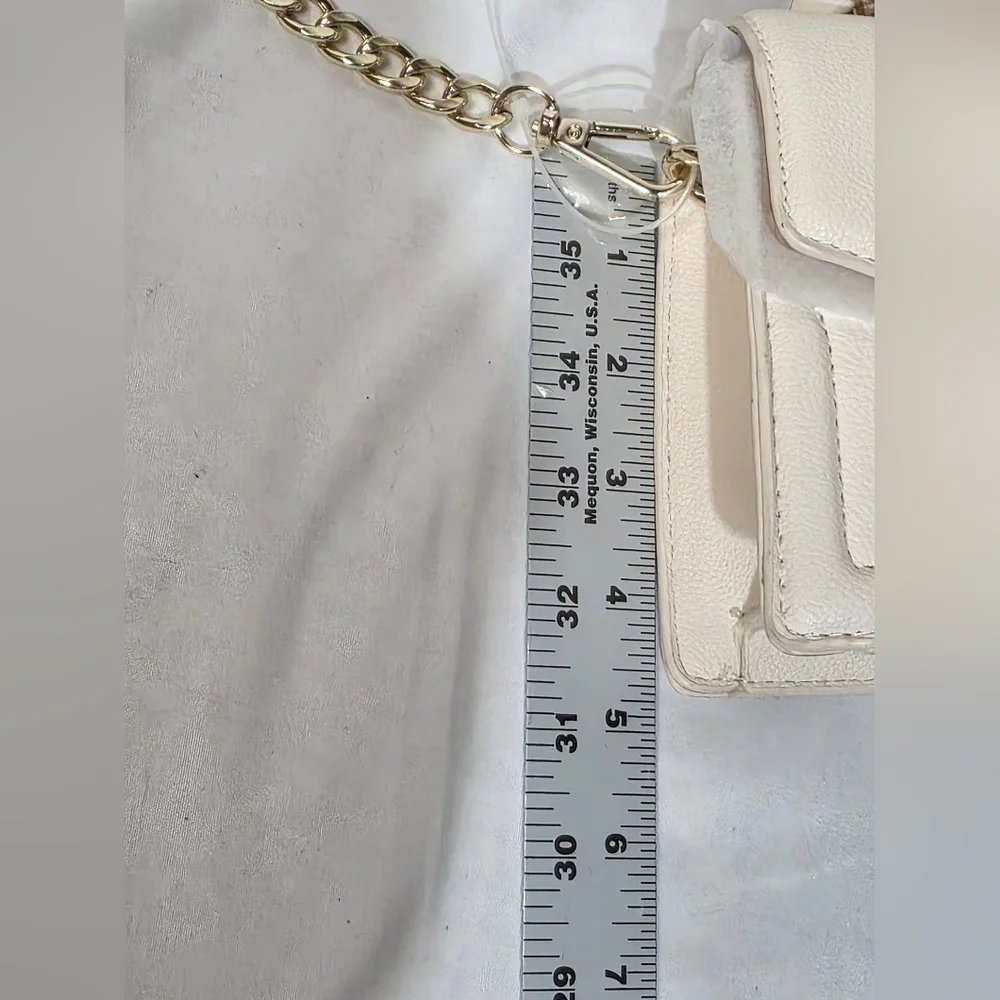 Madden Girl PU Top Hanfle With Scarf Cream Handbag